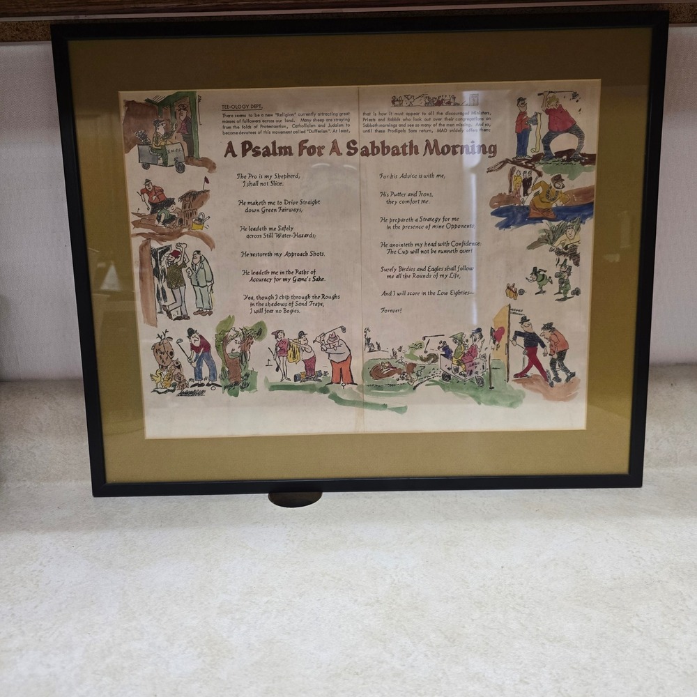 Vintage MAD Magazine Golf Humor Print A Psalm For A Sabbath‎ Morning Jack Davis